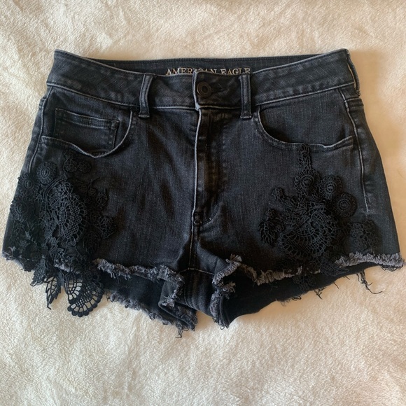 American Eagle Black Hi Rise Shortie - Picture 3 of 8